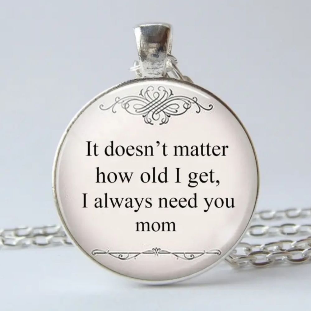 Mother's Day Mother Daughter Silver Tone Pendant Chain Necklace